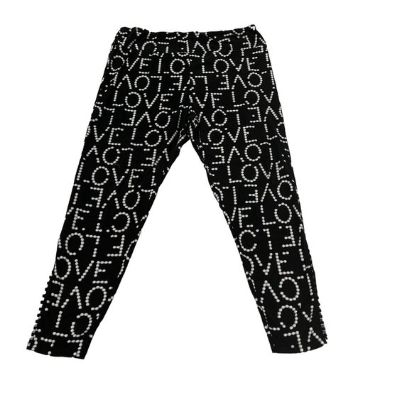 NO BOUNDARIES Pants Women's Leggings Elastic Waist "LOVE" Black 3XL - Picture 8 of 11